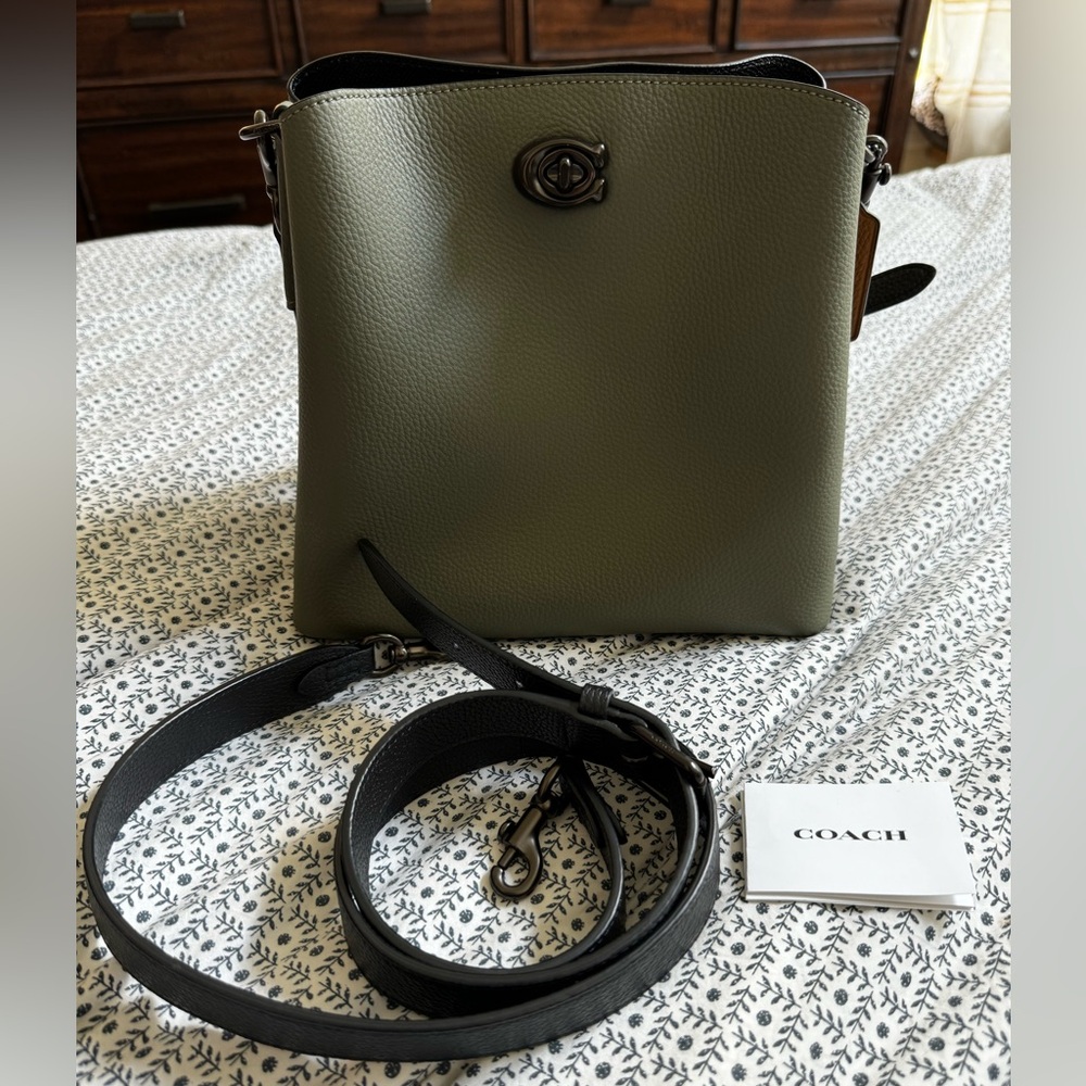 Coach Millie Bucket Bag in Camo green/black